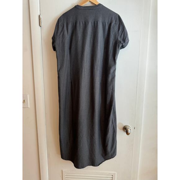 Bridge & Burn Dress Eliza T-shirt button down grey organic recycled cott… - Picture 3 of 8